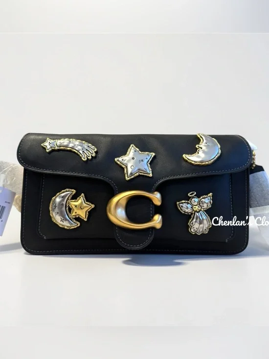 NWT Coach Tabby Shoulder Bag 26 with Pins Black Leather - Picture 7 of 15